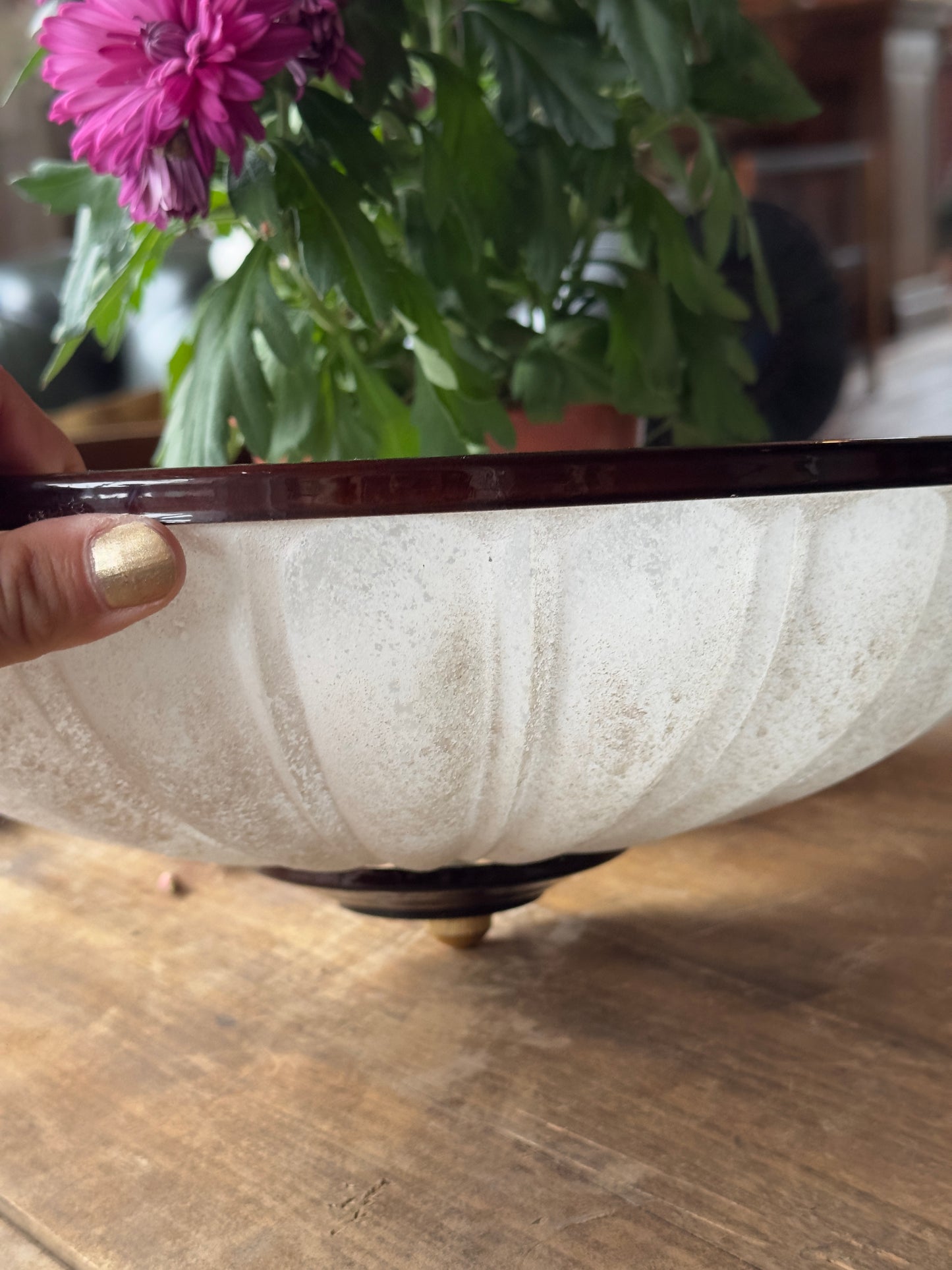 Applique murale en verre peint vintage