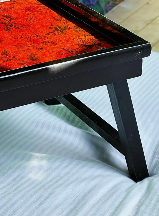 Plateau vintage noir & rouge/orange