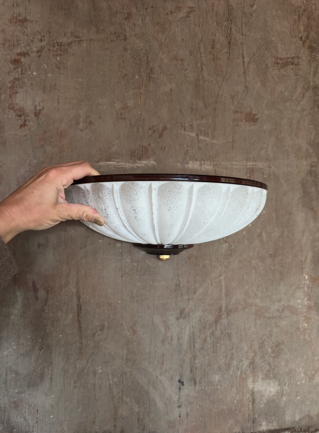 Applique murale en verre peint vintage