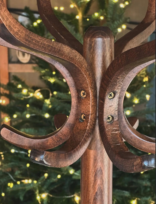 Porte-manteau perroquet - ancien en bois courbé, années 60/70