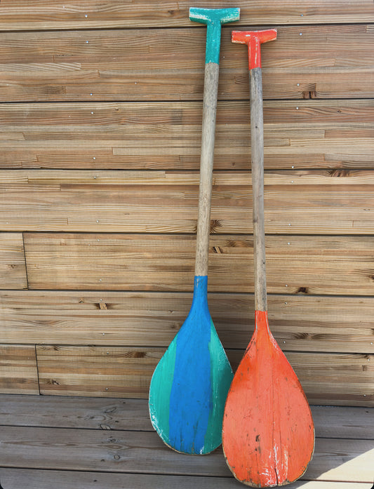 Rames anciennes patinées – duo bleu & orange