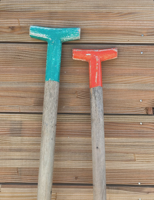 Rames anciennes patinées – duo bleu & orange