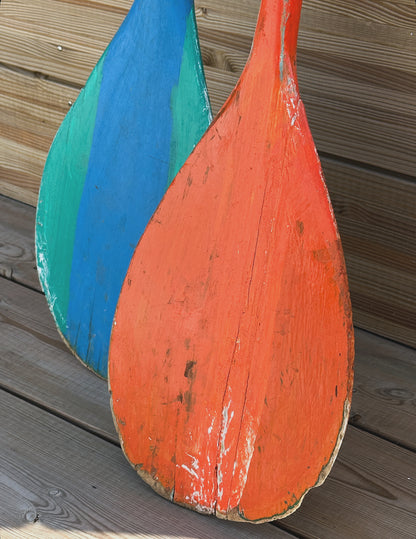 Rames anciennes patinées – duo bleu & orange